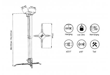 Кронштейн до проектора Vinga PU10-4165B