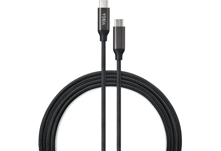 Data cable USB-C to USB-C 2.0m 100W E-Mark Chip Nylon Vinga (VCPCTC100BK2)
