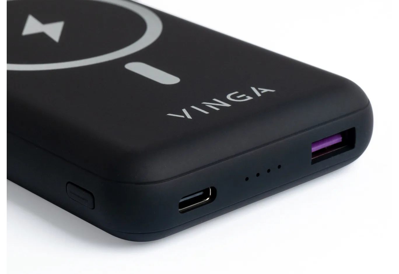 Батарея універсальна Vinga 10000 mAh Wireless Magnetic QC+PD (VPBAMS10BK)