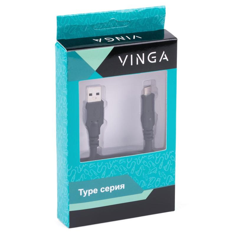 Дата кабель USB 3.0 AM to USB-C 1.0m 3A Vinga (USBAMCM01-1.0)
