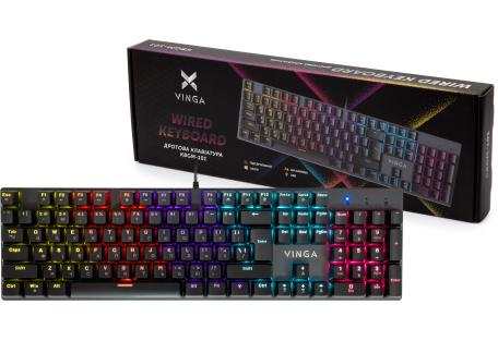 Клавіатура Vinga KBGM-101 LED Red Switch USB Black (KBGM-101 Black)