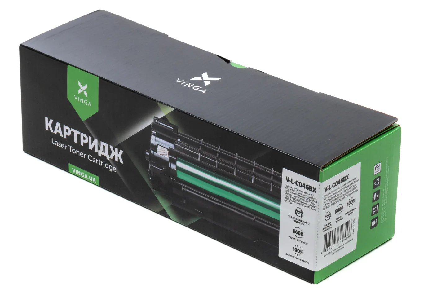 Cartridge Vinga CANON 046H Black /CF410X Universal, 6.6K (V-L-C046BX)