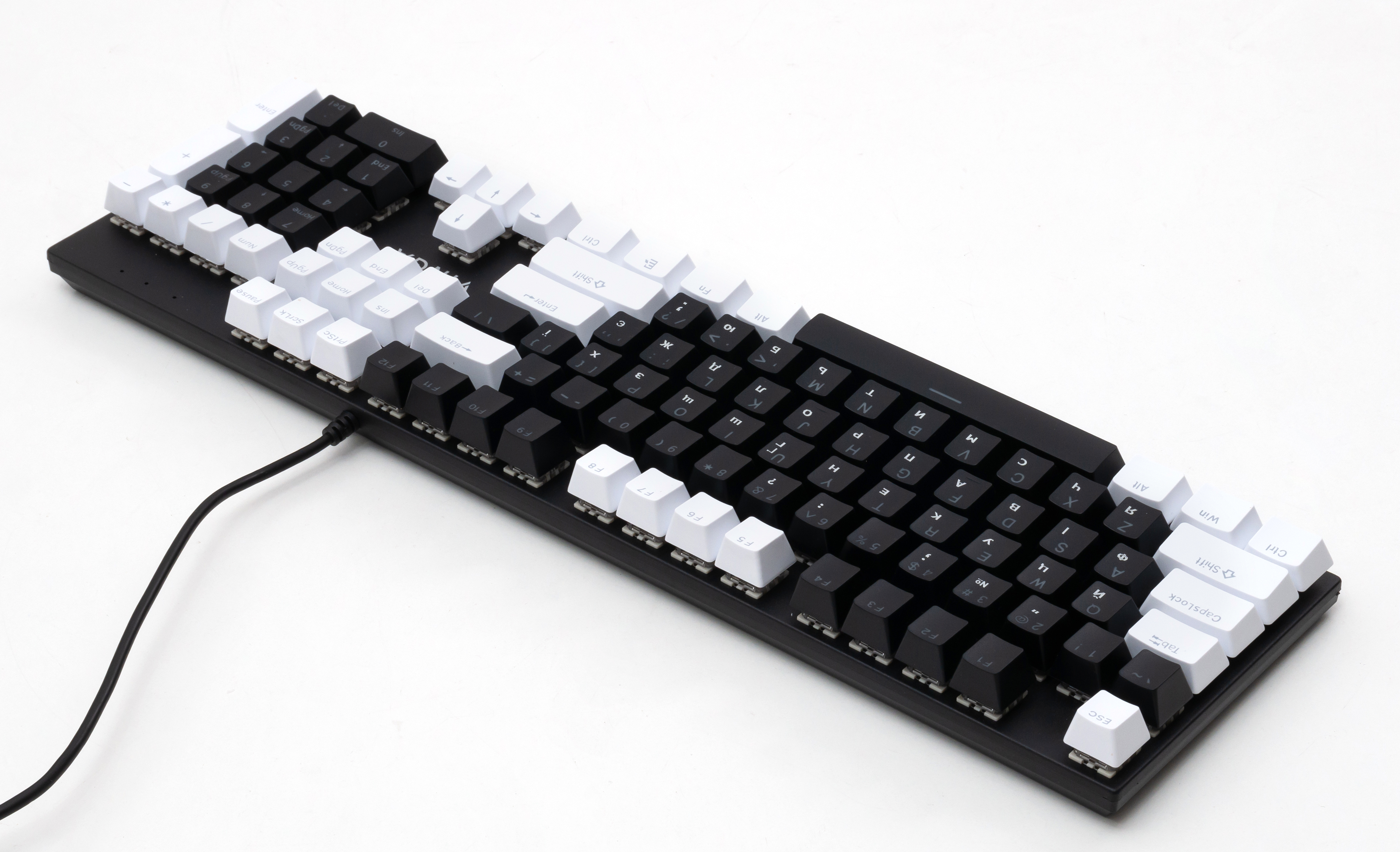 Keyboard Vinga KBGM-095 LED Brown Switch USB White/Black (KBGM-095BR White/Black)