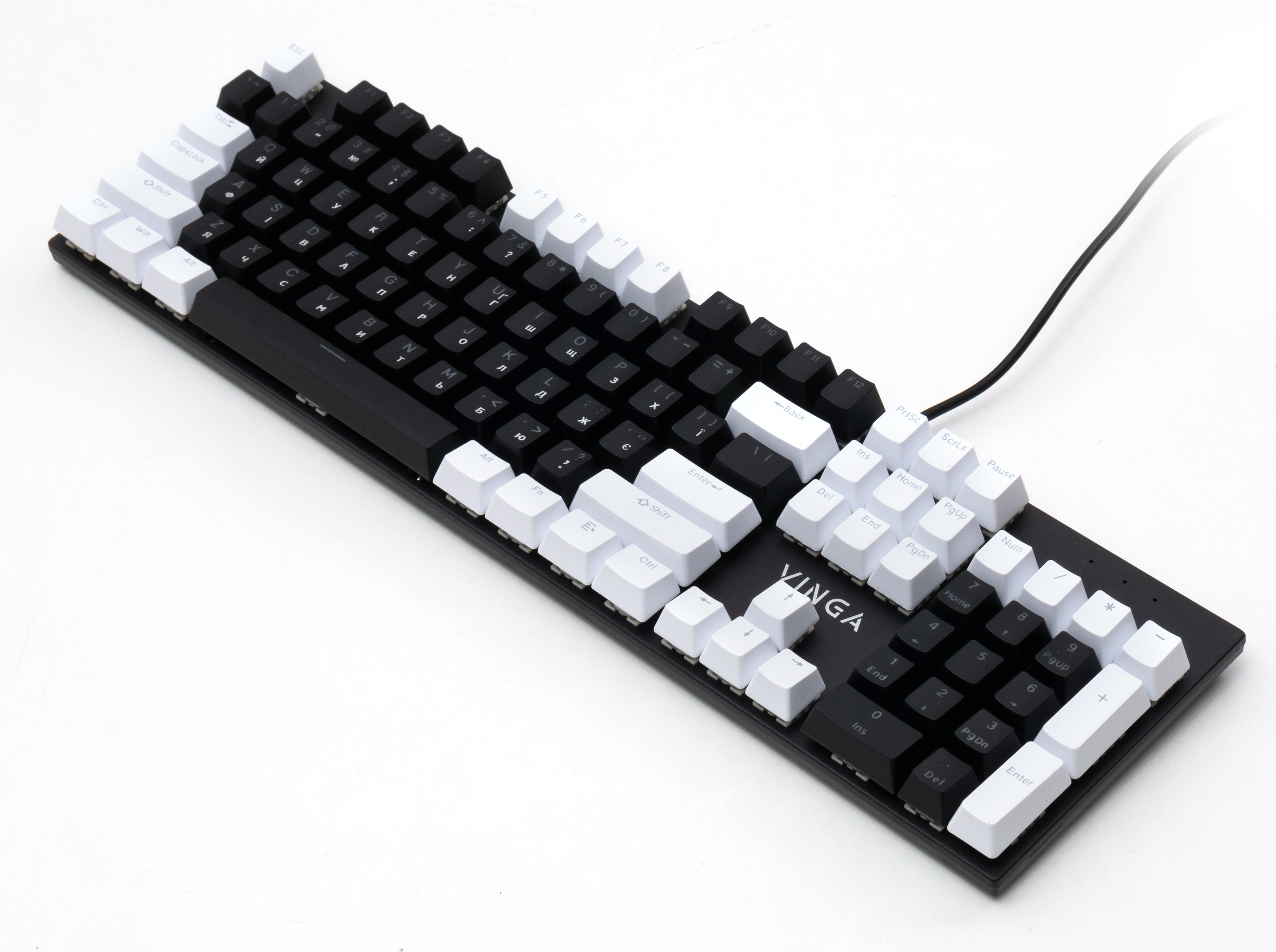 Keyboard Vinga KBGM-095 LED Orange Switch USB White/Black (KBGM-095Y White/Black)