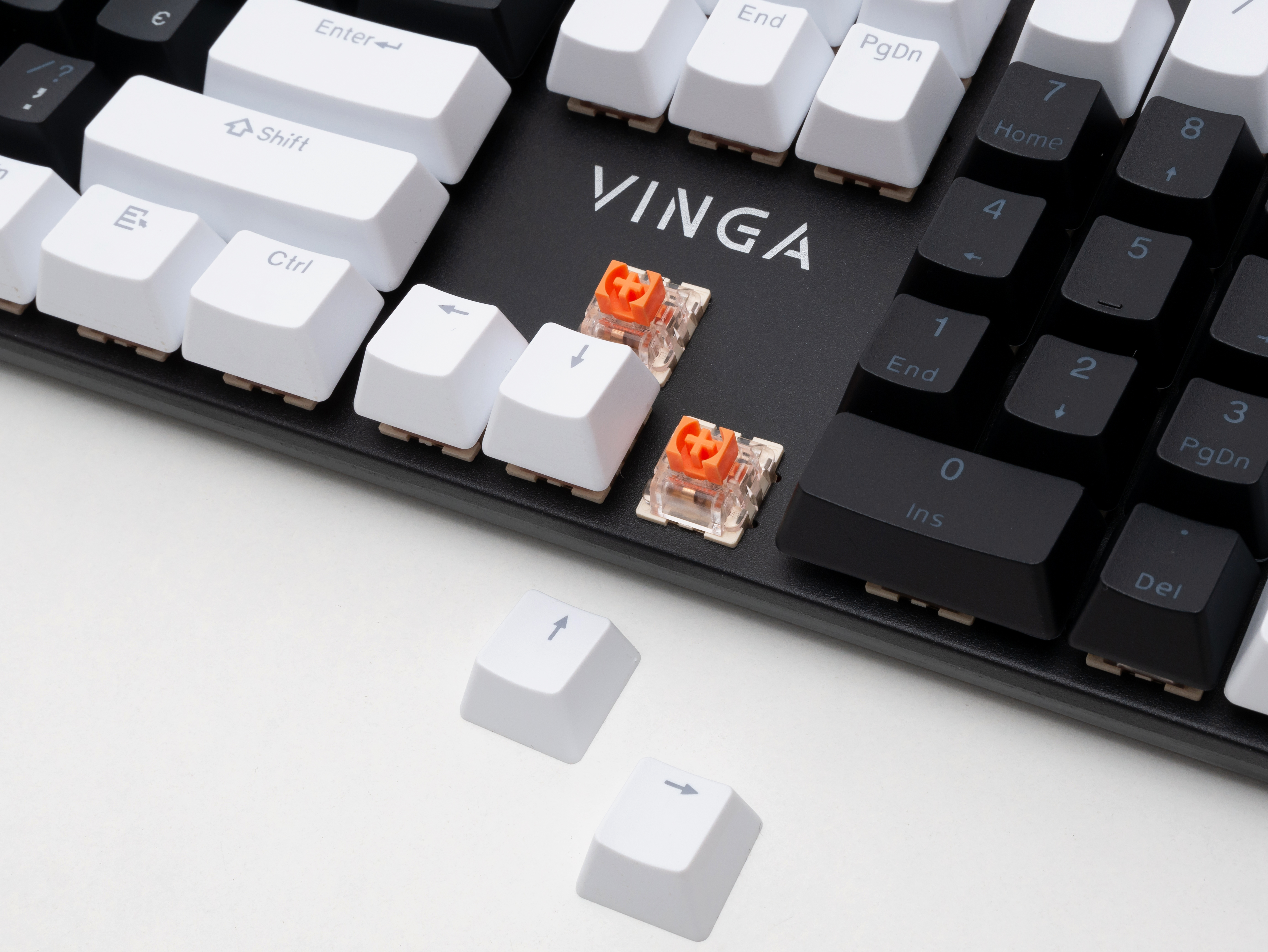 Keyboard Vinga KBGM-095 LED Orange Switch USB White/Black (KBGM-095Y White/Black)