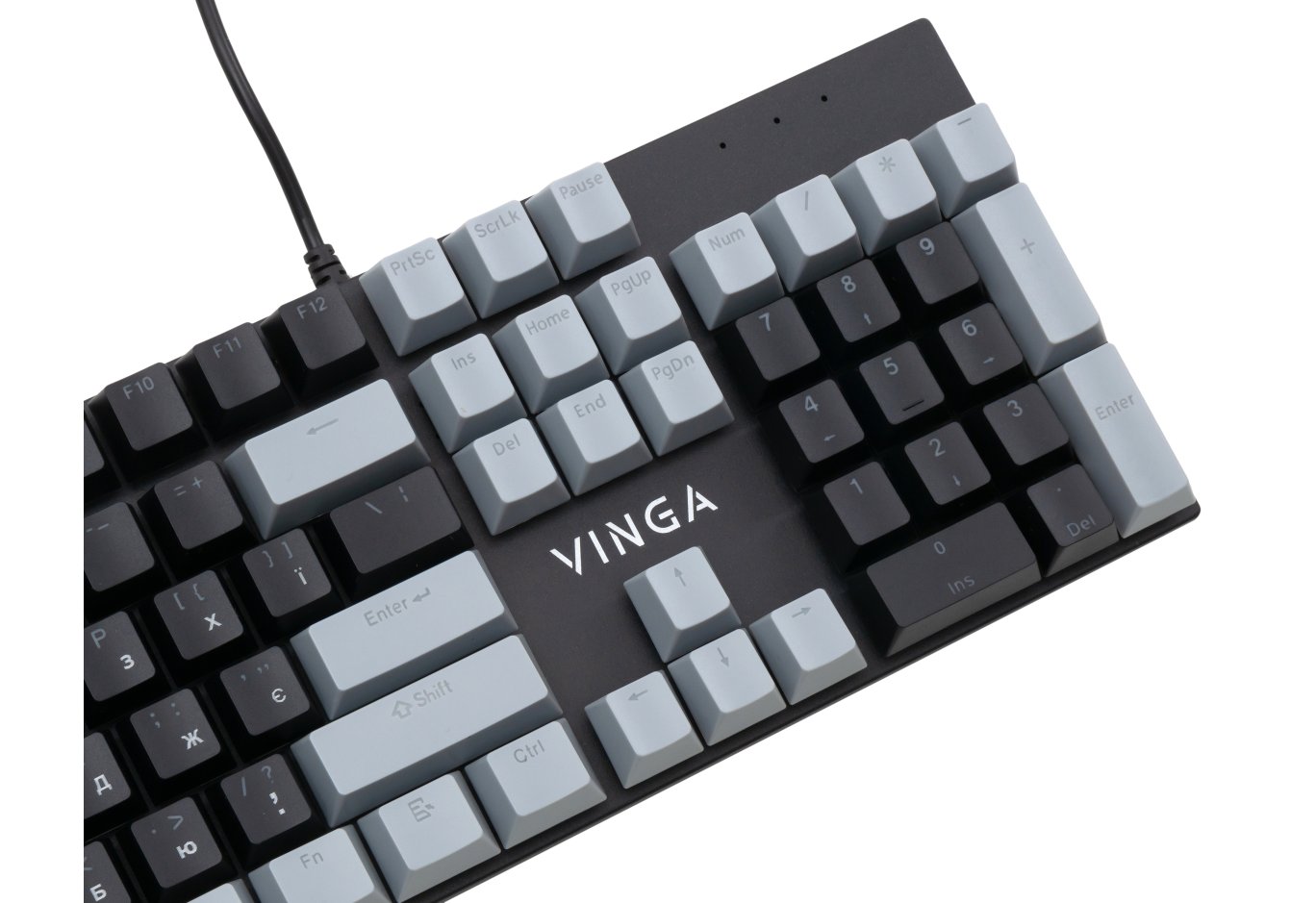 Клавіатура Vinga KBGM-090 LED Red Switch USB Grey/Black (KBGM-090R Grey/Black)