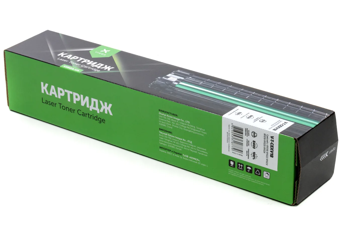 Тонер-картридж Vinga CANON C-EXV18/NPG-32/GPR-22 8.4K Black (V-T-CEXV18)