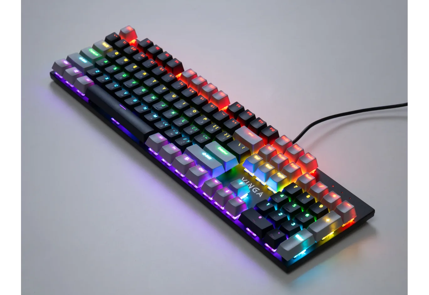 Keyboard Vinga KBGM-090 LED Blue Switch USB Grey/Black (KBGM-090BL Grey/Black)