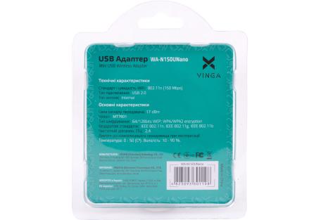 Мережева карта Wi-Fi Vinga WA-N150U Nano (WA-N150UNano)