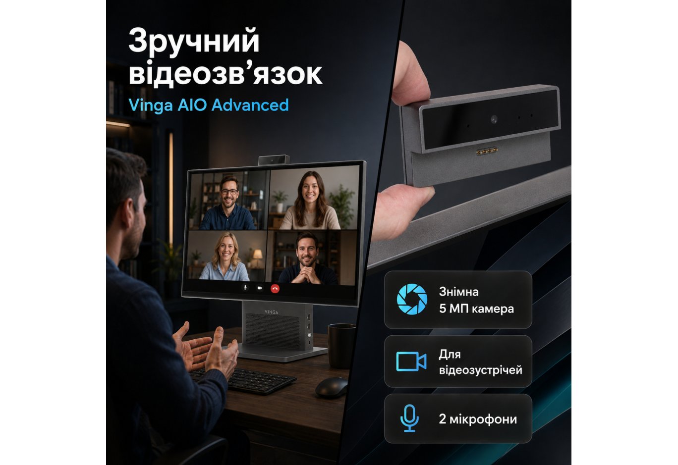 Комп'ютер Vinga AIO Advanced H0008 (I5M16INTWH.H0008)