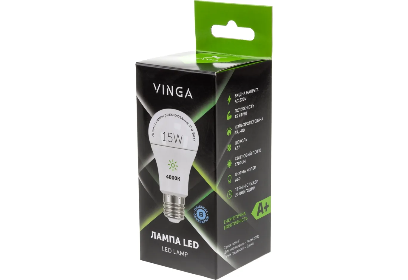 Light bulb Vinga VL-A60E27-154L-HLE