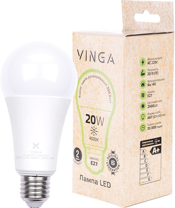 Light bulb Vinga VL-A67E27-204L-HLE