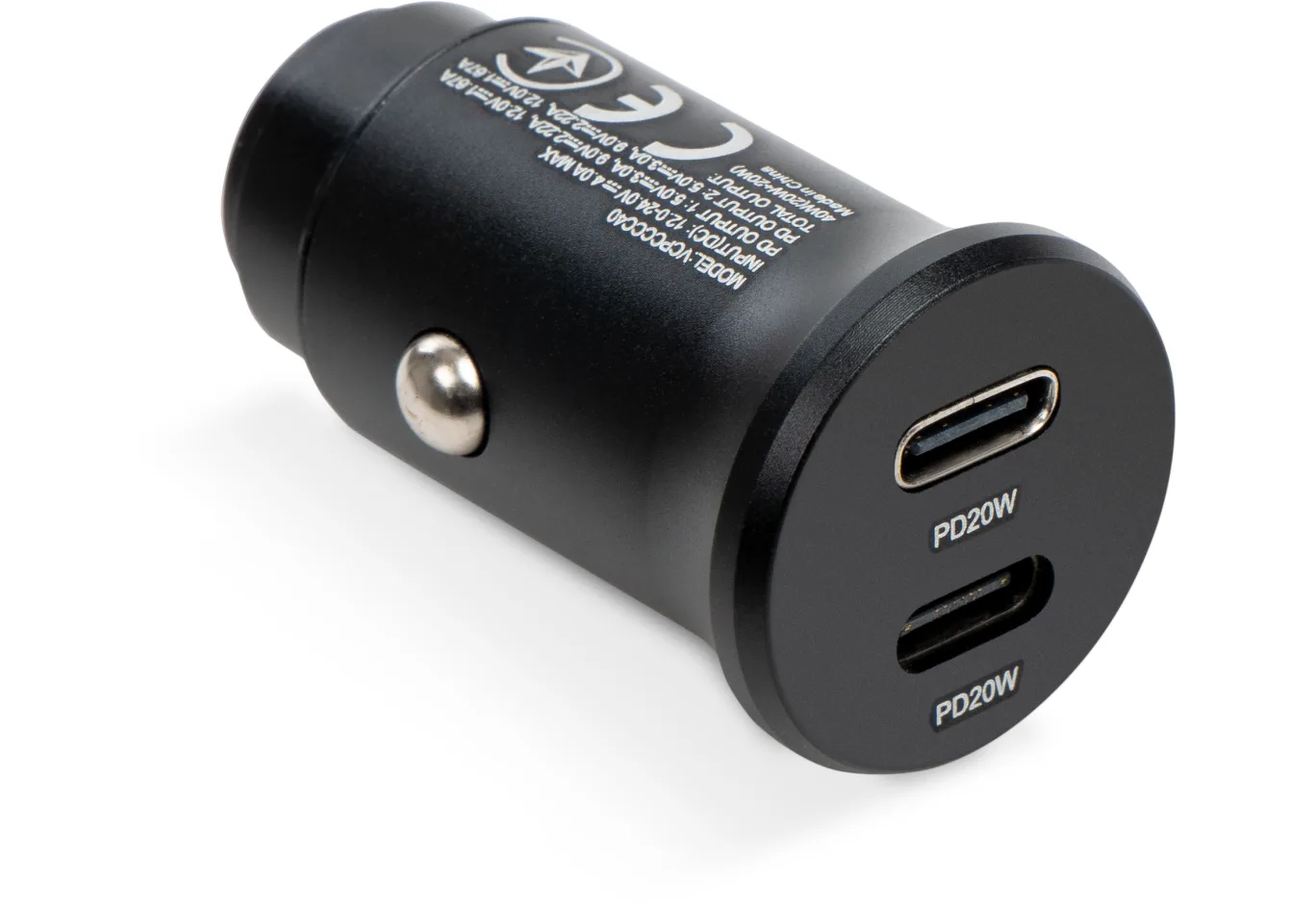 Charger Vinga 40W PD 2xUSB-C (20W+20W) Car Charger (VCPCCCC40)