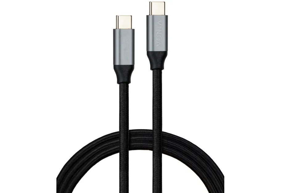 Дата кабель USB-C to USB-C 1.5m USB3.2 Gen2 100W 10GBps Nylon Vinga (VCPDCU3215)