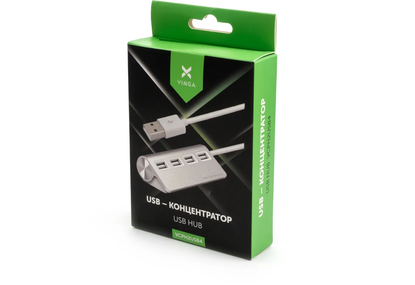 Hub Vinga USB 2.0 to 4*USB2.0 metal (VCPH2USB4)