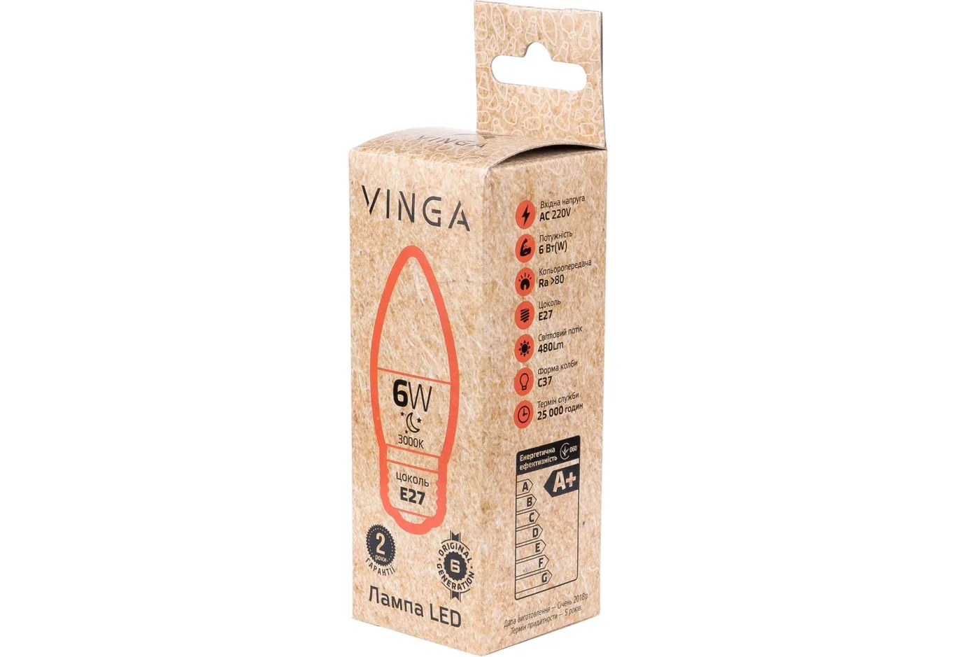 Light bulb Vinga VL-C37E27-63L