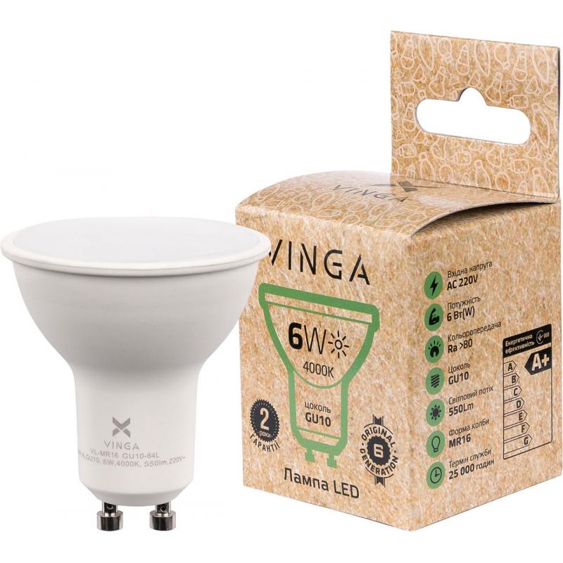 Лампочка Vinga VL-MR16GU10-64L-220