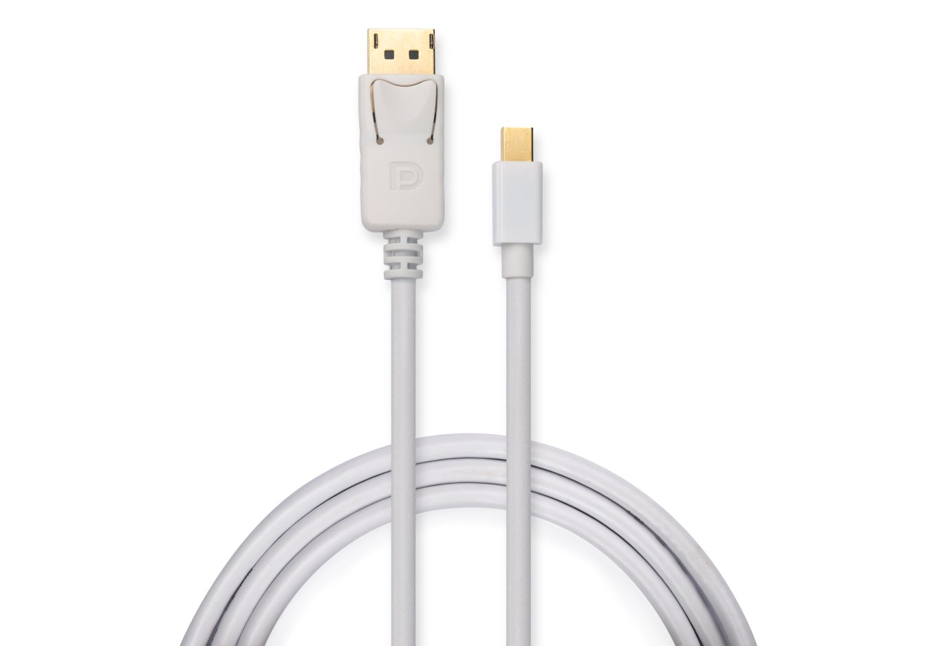 Кабель мультимедійний miniDisplayPort M to Display Port M 1.8m 4K white Vinga (VCPMDPDP1.8WH)