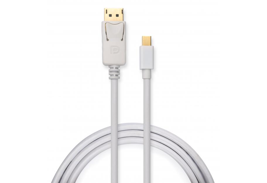 Кабель мультимедійний miniDisplayPort M to Display Port M 1.8m 4K white Vinga (VCPMDPDP1.8WH)