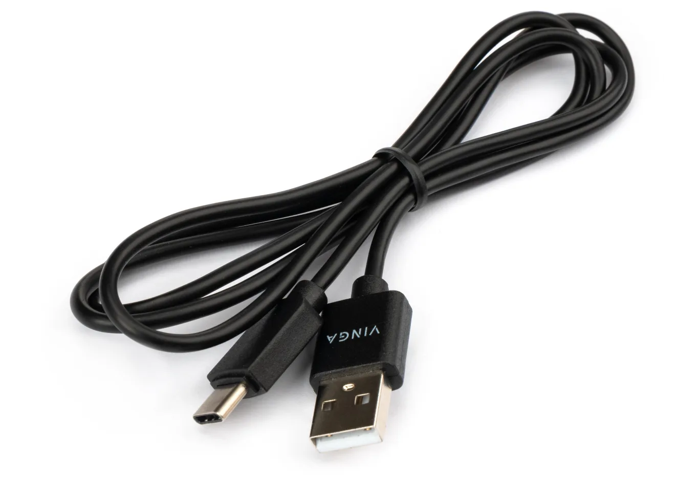 Дата кабель USB 2.0 AM to USB-C 1.0m 3A 18W PVC black Vinga (VCPUSBTC3ABK)