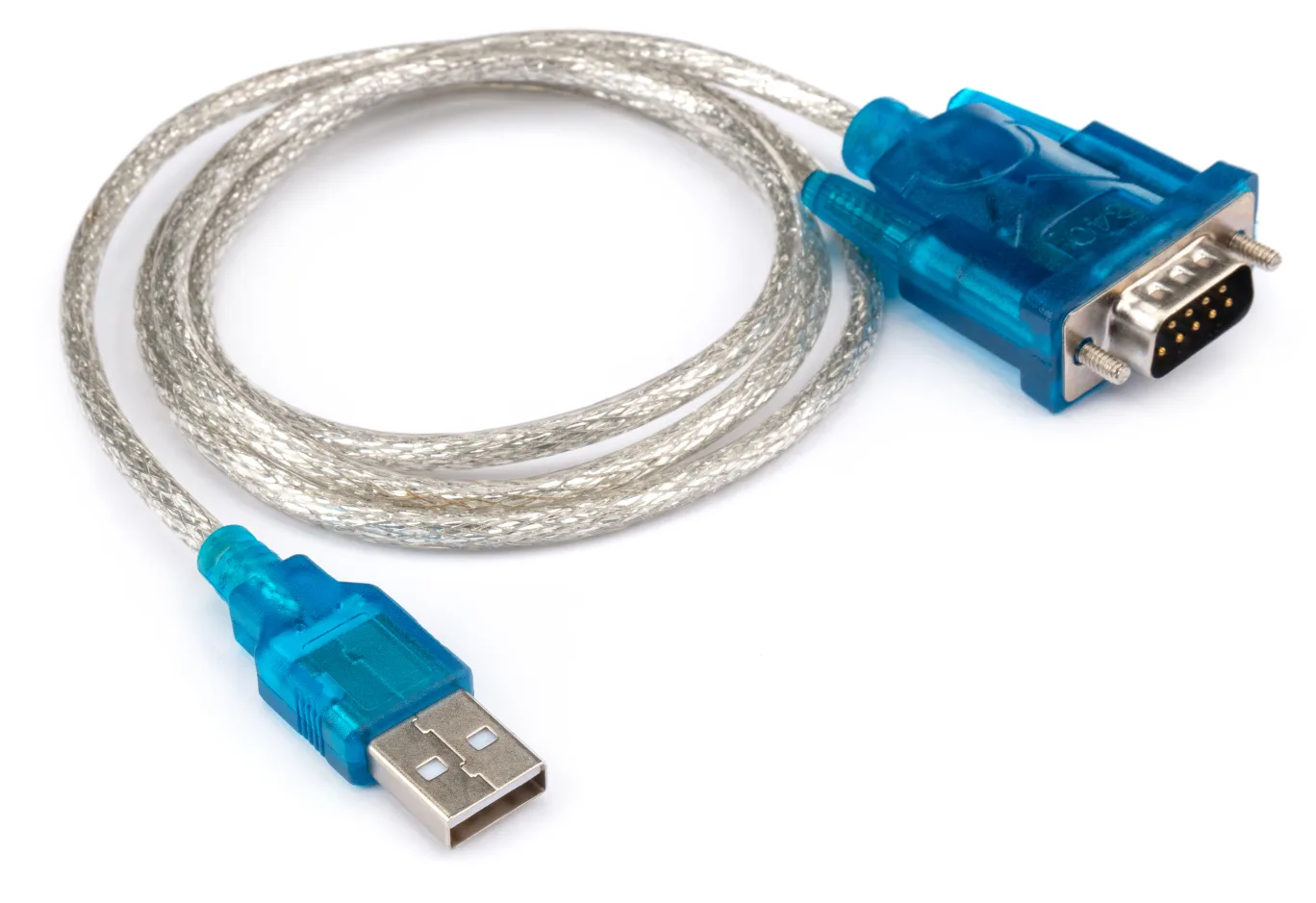 Data transfer cable USB to COM 1.0m transparent Vinga (VCPUSBCOM)