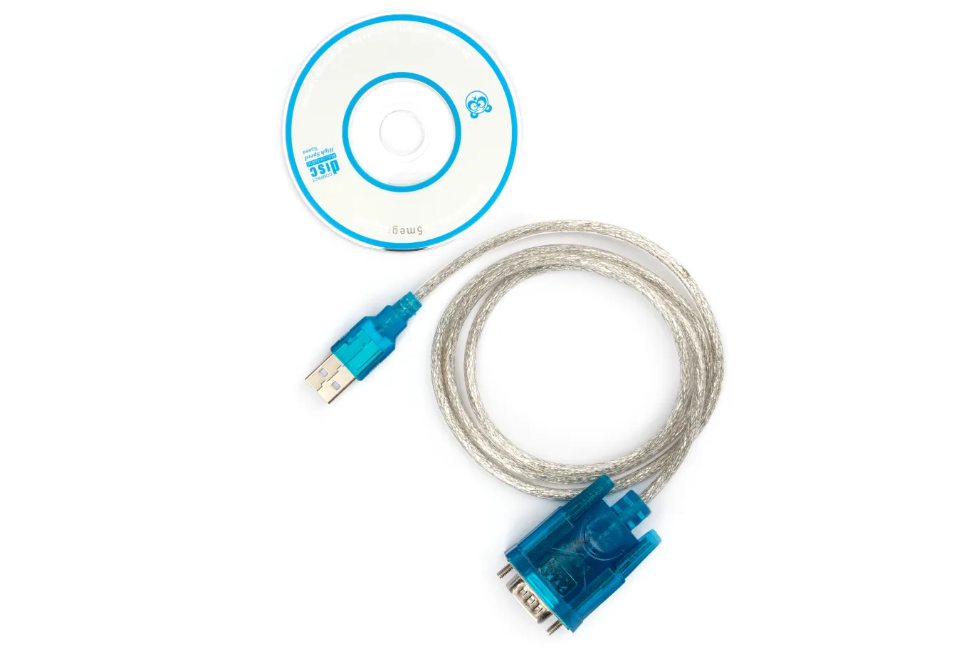 Data transfer cable USB to COM 1.0m transparent Vinga (VCPUSBCOM)