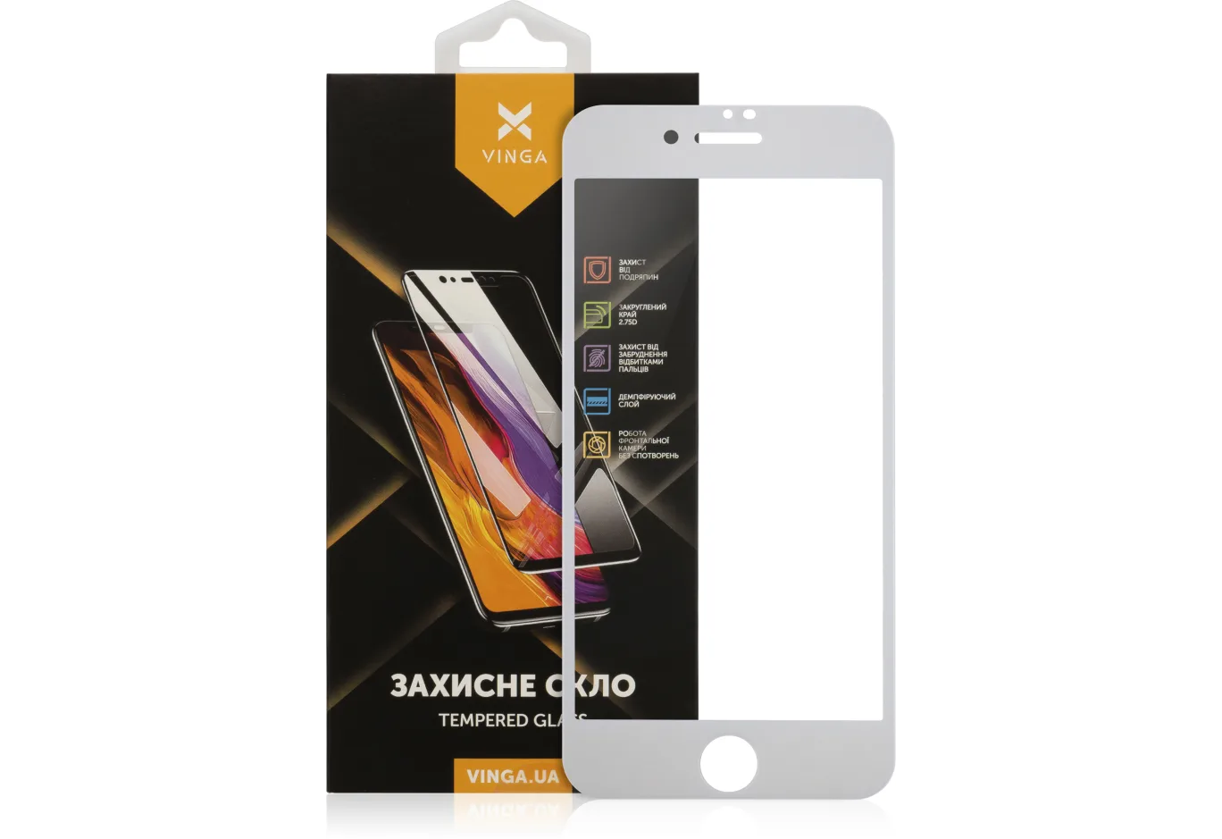 Скло захисне Vinga Apple Iphone 7/8/SE 2020 white (VGIPSE2W)