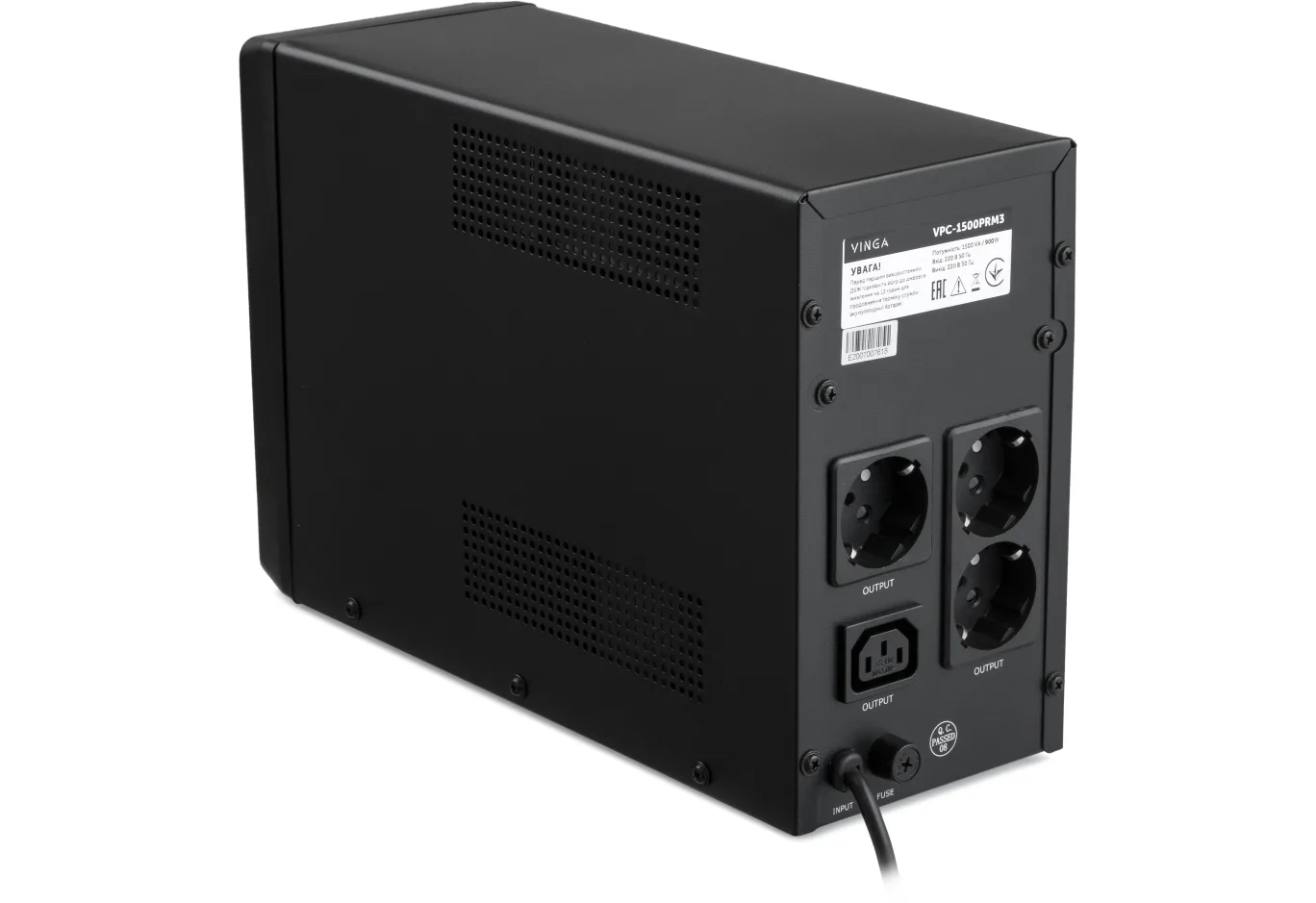 Пристрій безперебійного живлення Vinga LCD 1500VA metal case ( VPC-1500PRM3 ) (VPC-1500PRM3)