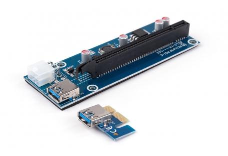 Райзер PCI-E x1 to 16x 60cm USB 3.0 Cable SATA to 6Pin Power v.006C Vinga (PCI-E)