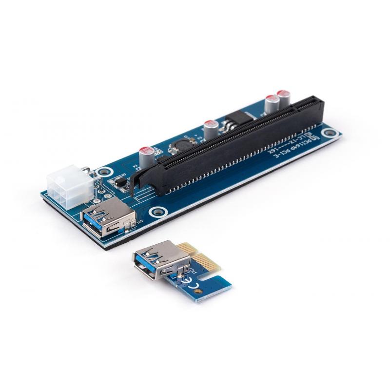 Райзер PCI-E x1 to 16x 60cm USB 3.0 Cable SATA to 6Pin Power v.006C Vinga (PCI-E)