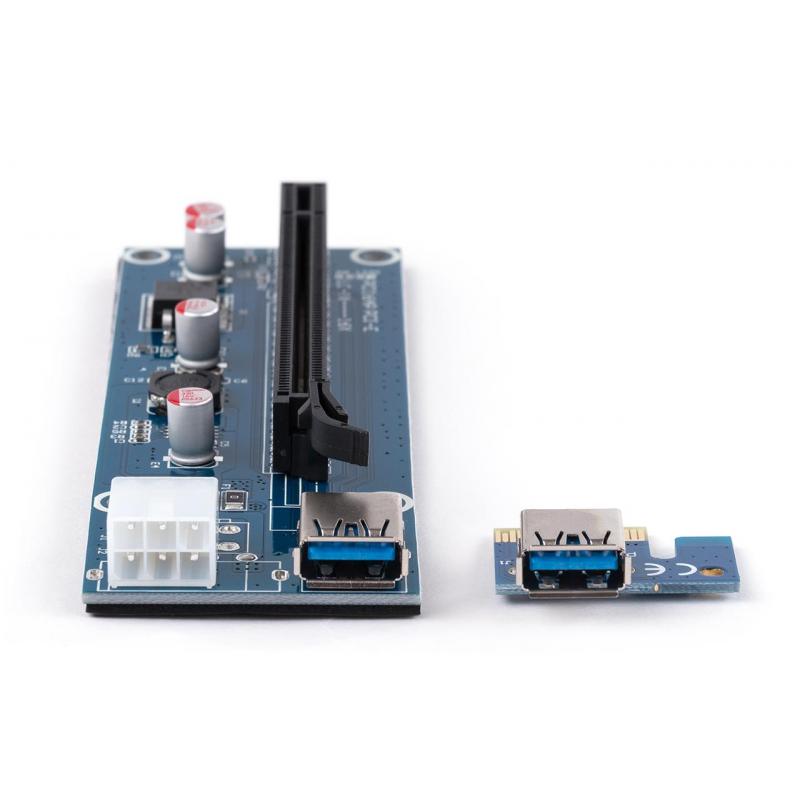 Райзер PCI-E x1 to 16x 60cm USB 3.0 Cable SATA to 6Pin Power v.006C Vinga (PCI-E)
