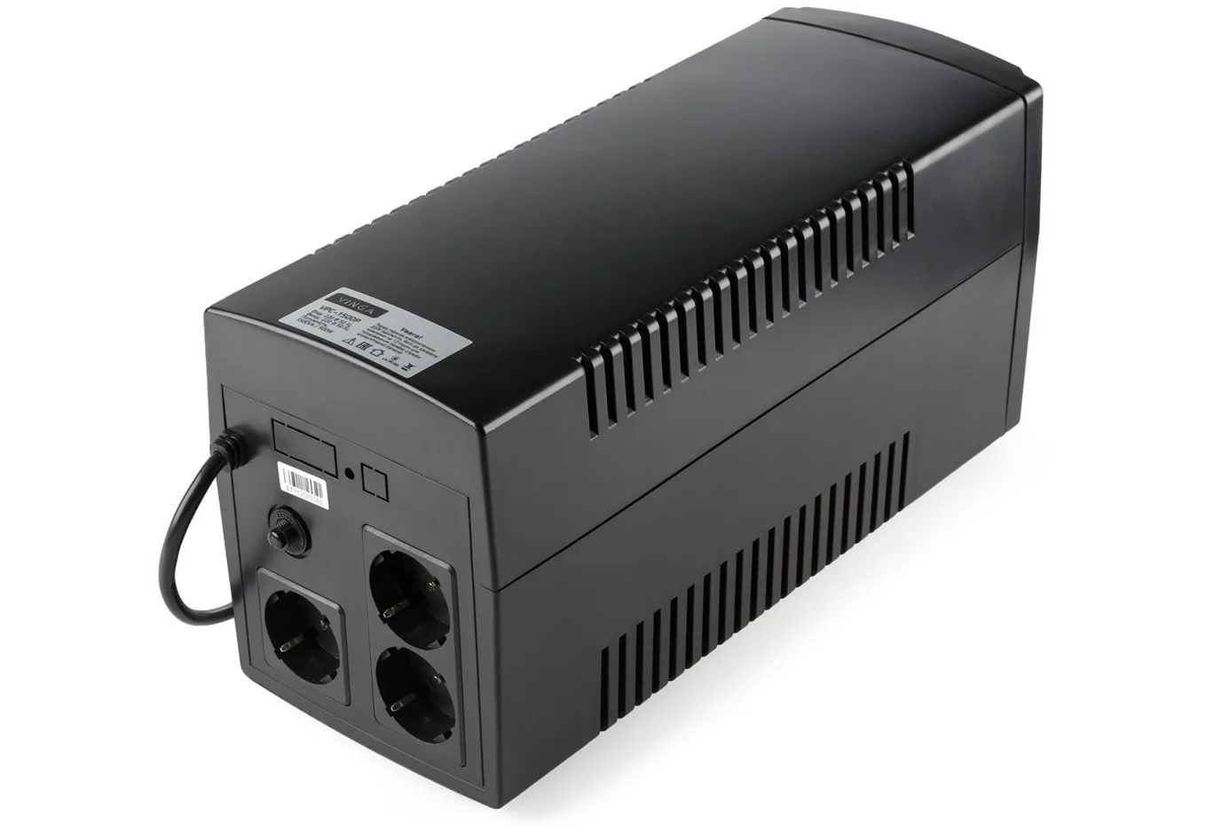 Пристрій безперебійного живлення Vinga LED 1500VA plastic case (VPE-1500P)