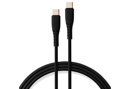 Дата кабель USB-C to USB-C 1.2m 60W Silicon Black Vinga (VCDCCC2612SB)