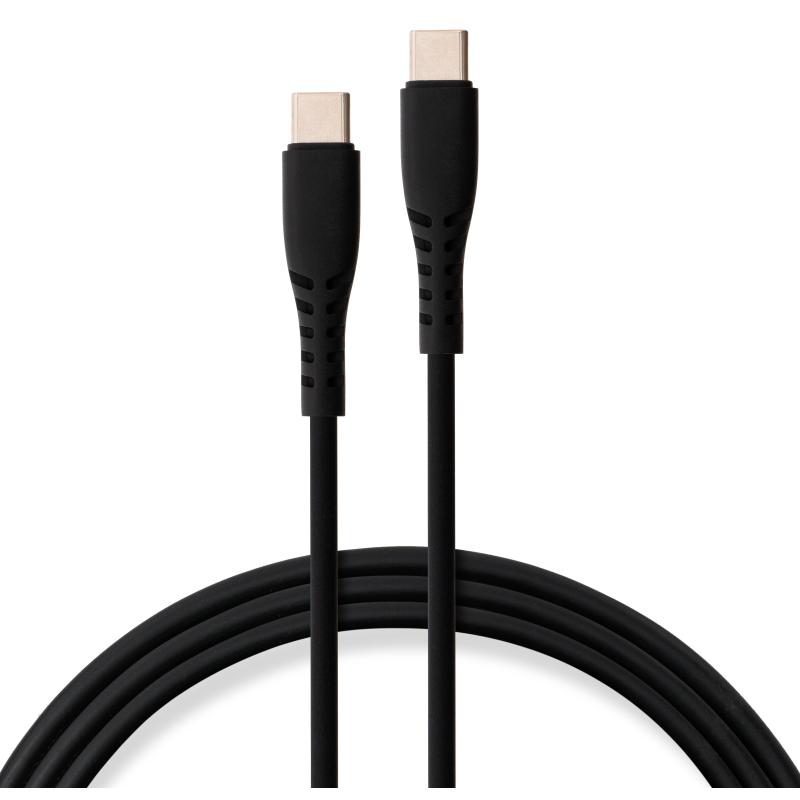 Дата кабель USB-C to USB-C 1.2m 100W Chip Silicon Black Vinga (VCDCCC21012SB)