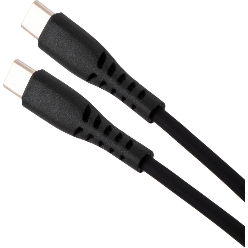 Дата кабель USB-C to USB-C 1.2m 100W Chip Silicon Black Vinga (VCDCCC21012SB)