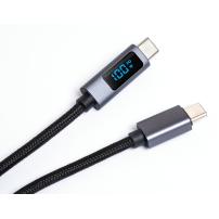 Дата кабель USB-C to USB-C 2.0m 100W LCD Display Nylon Black Vinga (VYDCCC22100D)