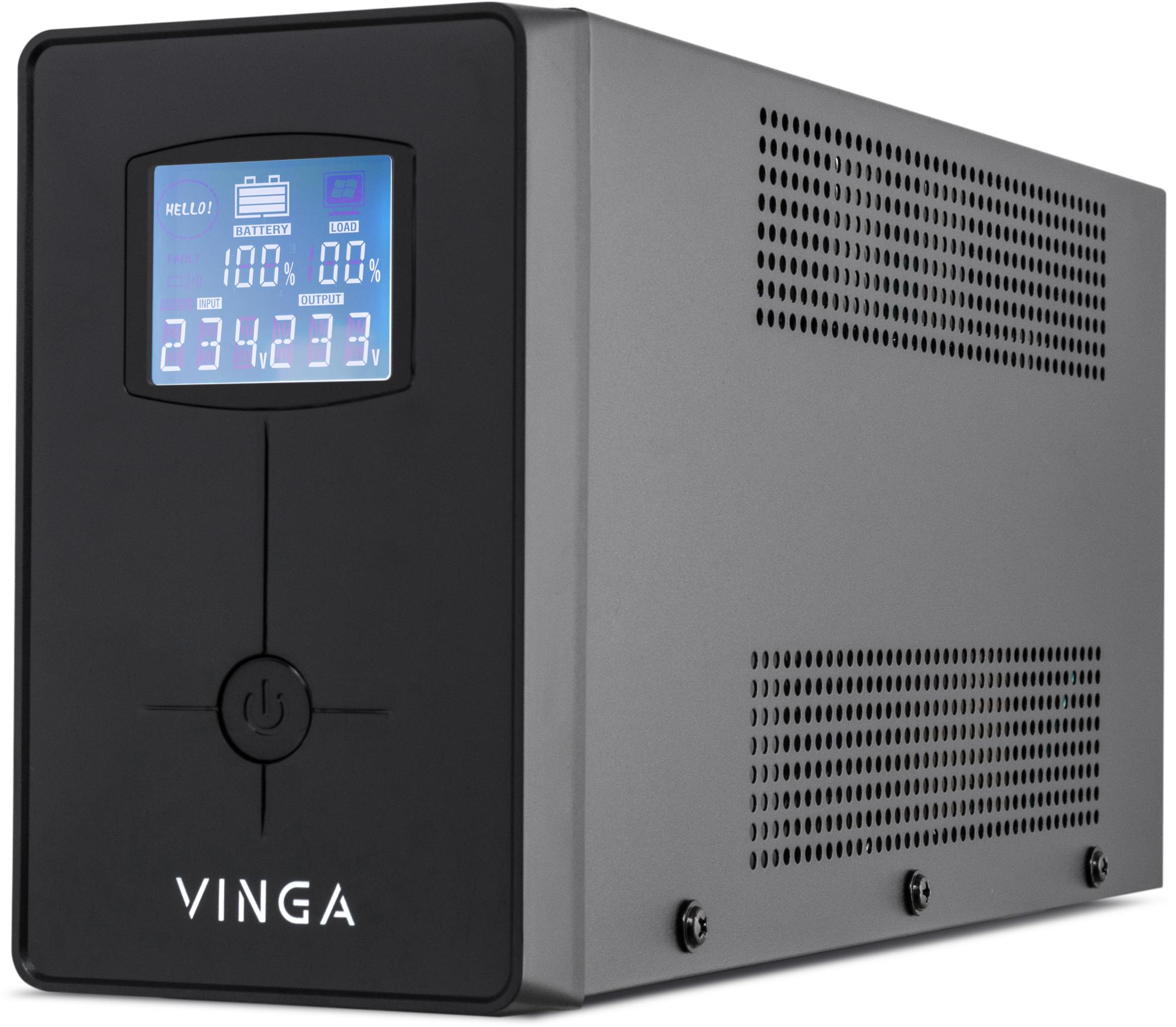 Uninterruptible Power Supply Vinga LCD 1200VA metal case (VPC-1200M)
