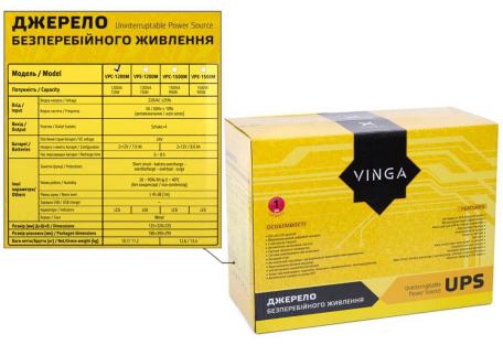 Пристрій безперебійного живлення Vinga LCD 1200VA metal case (VPC-1200M)