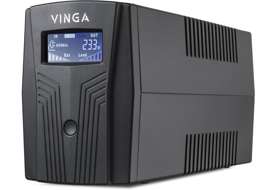 Пристрій безперебійного живлення Vinga LCD 600VA plastic case with USB (VPC-600PU)