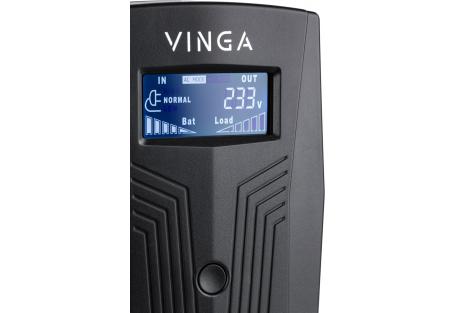 Пристрій безперебійного живлення Vinga LCD 600VA plastic case with USB (VPC-600PU)