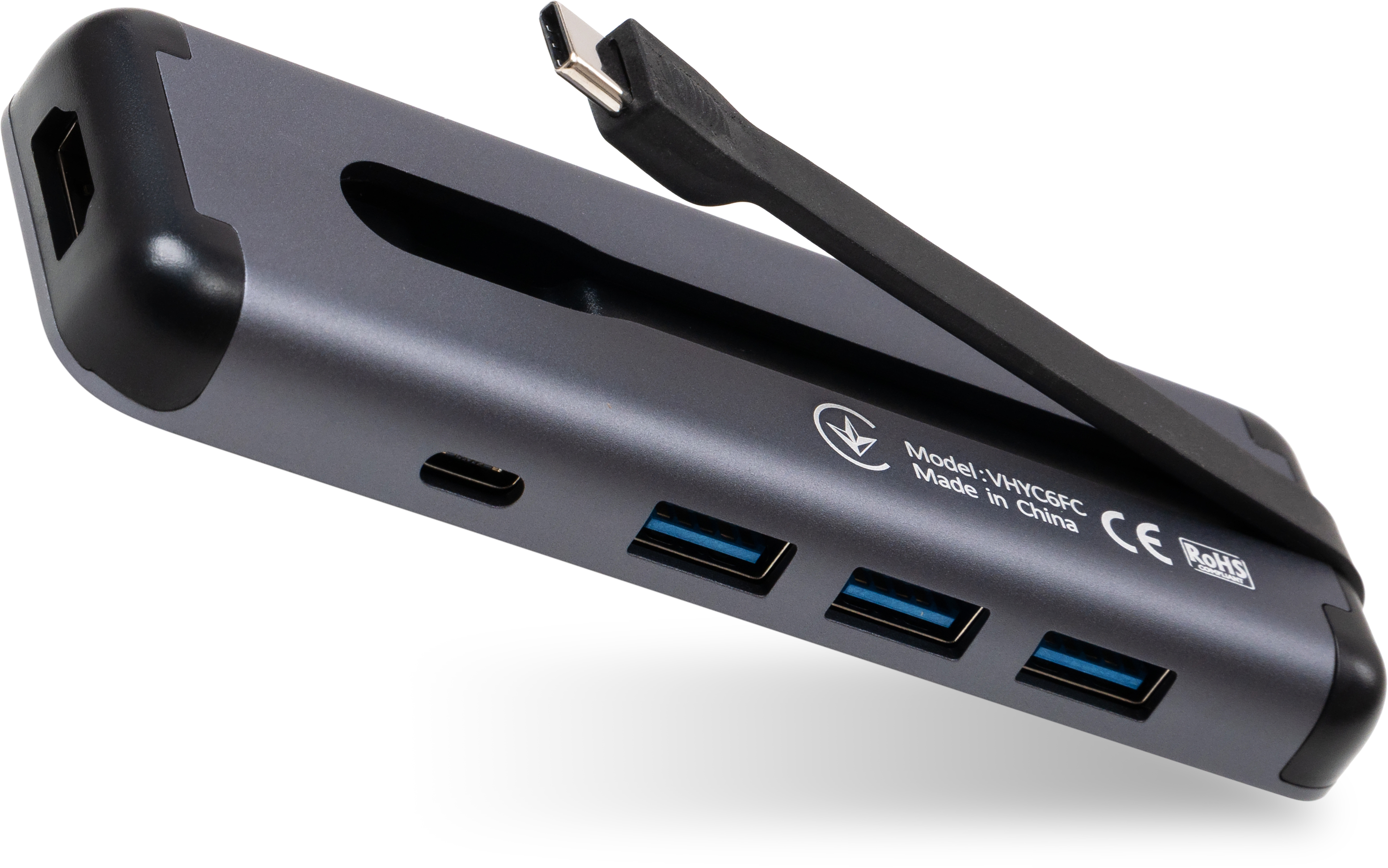Hub Vinga USB-C 3.1 to HDMI+3xUSB3.0+PD100W+USB-C foldable cable (VHYC6FC)
