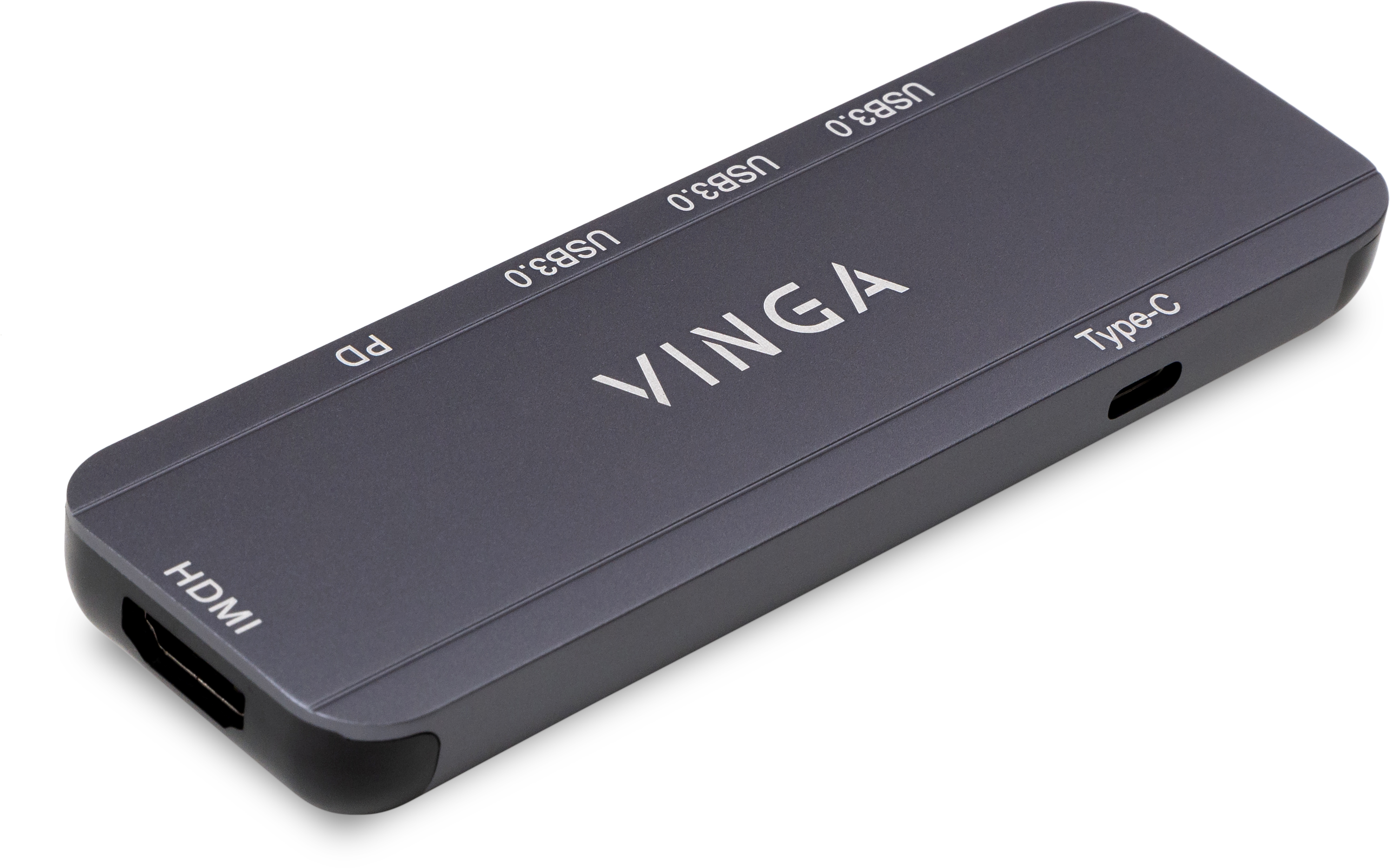 Hub Vinga USB-C 3.1 to HDMI+3xUSB3.0+PD100W+USB-C foldable cable (VHYC6FC)
