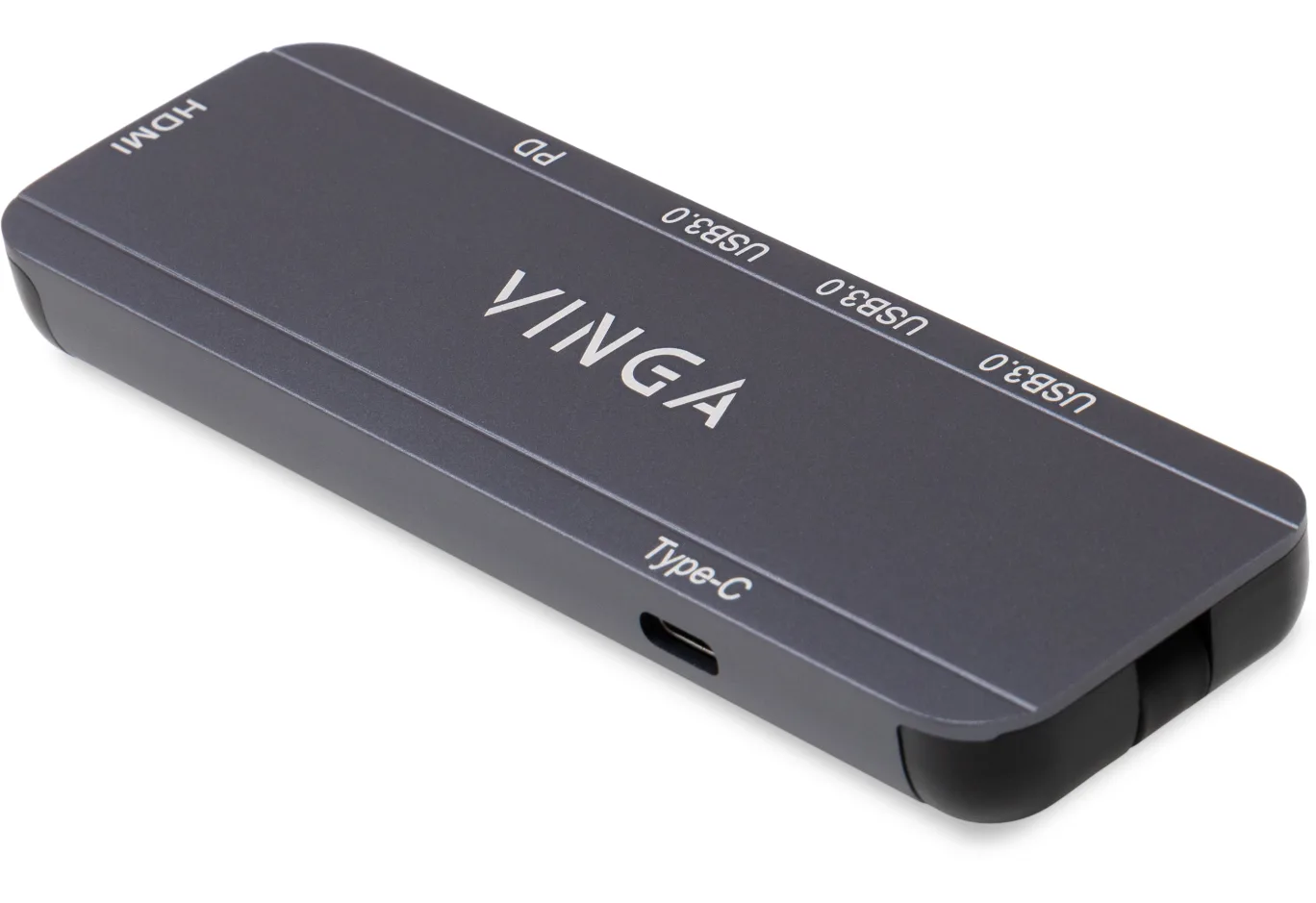 Hub Vinga USB-C 3.1 to HDMI+3xUSB3.0+PD100W+USB-C foldable cable (VHYC6FC)