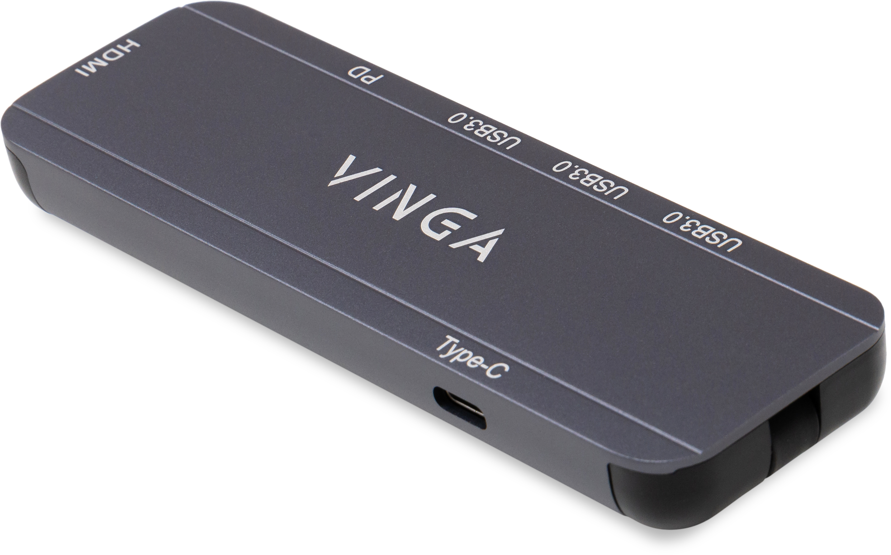 Hub Vinga USB-C 3.1 to HDMI+3xUSB3.0+PD100W+USB-C foldable cable (VHYC6FC)