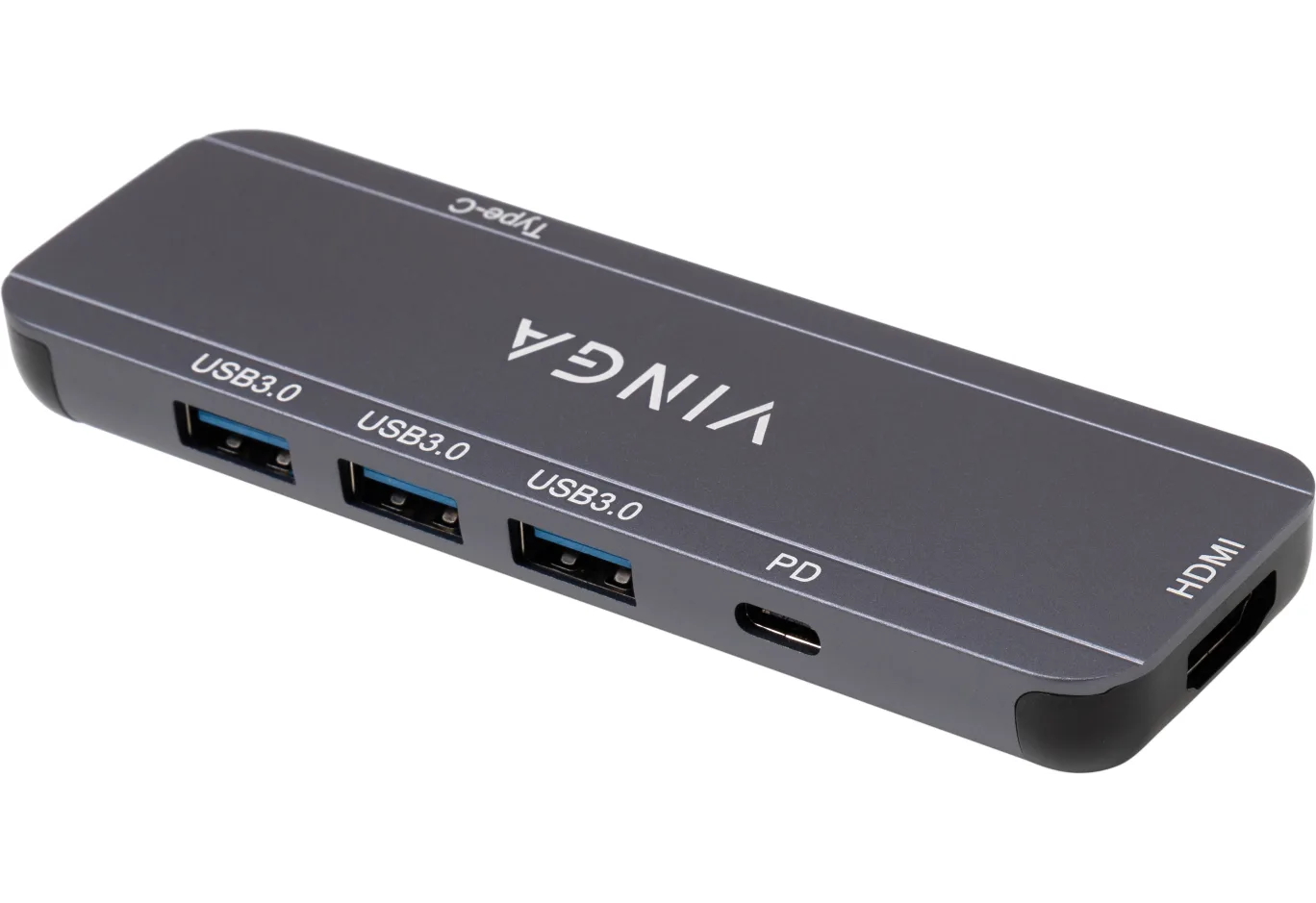Hub Vinga USB-C 3.1 to HDMI+3xUSB3.0+PD100W+USB-C foldable cable (VHYC6FC)