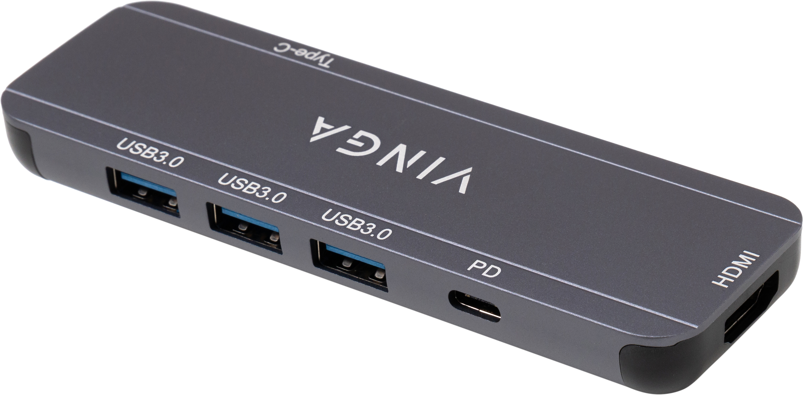 Hub Vinga USB-C 3.1 to HDMI+3xUSB3.0+PD100W+USB-C foldable cable (VHYC6FC)