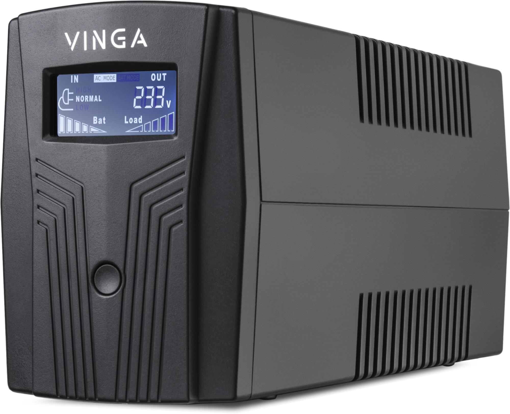 Uninterruptible Power Supply Vinga LCD 800VA plastic case with USB (VPC-800PU)
