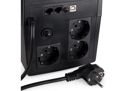 Пристрій безперебійного живлення Vinga LED 1200VA plastic case with USB (VPE-1200PU)
