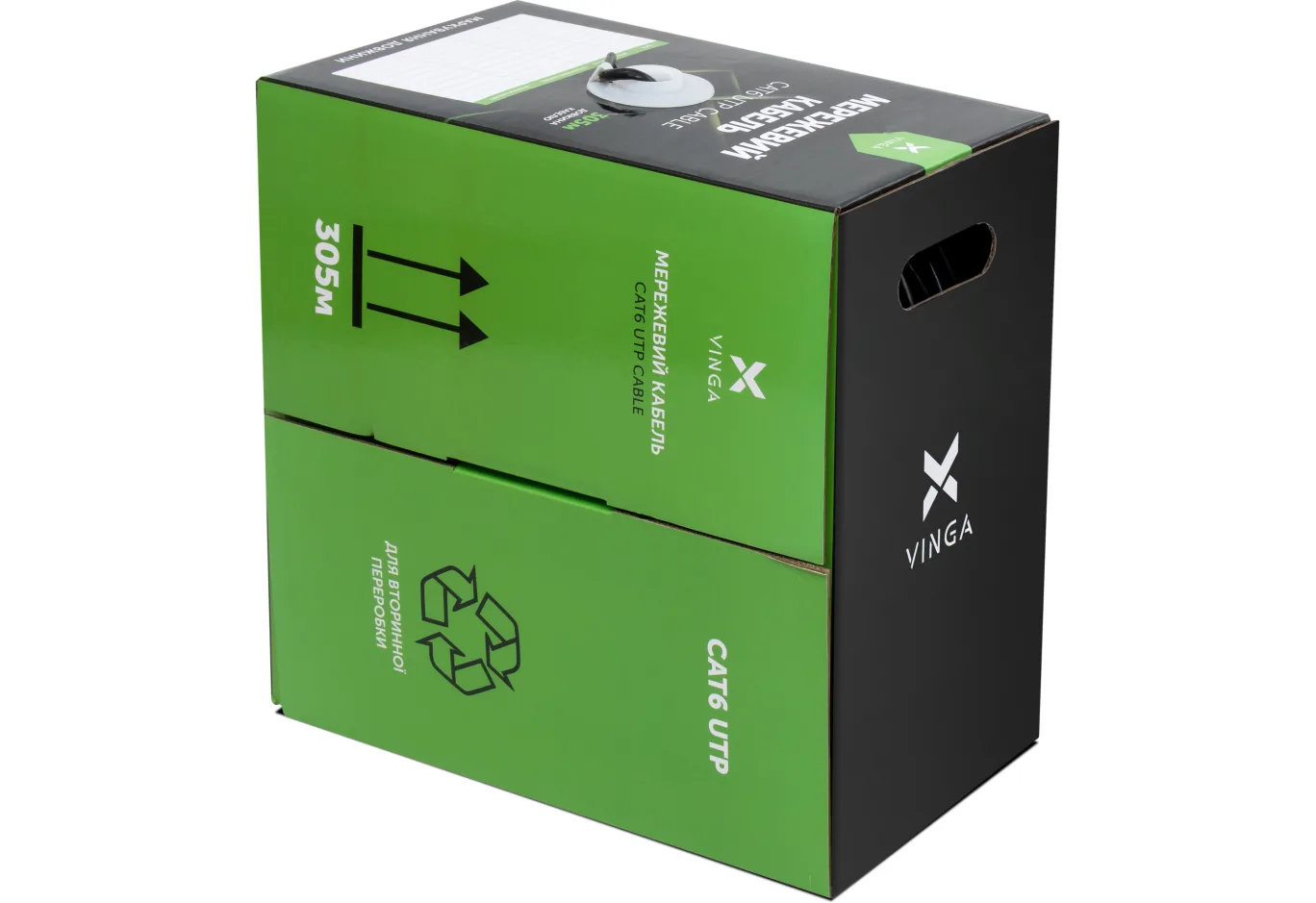 Network cable Vinga UTP Cat6 CCA 4 pairs 305 m (VCDCU6CA305)