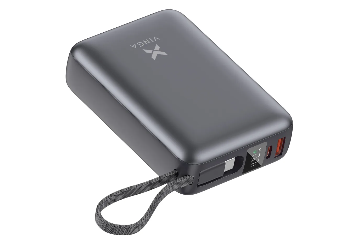 Батарея універсальна Vinga 20000 mAh 45W Display Cable (VPBB2045C)